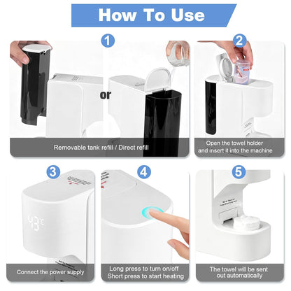 Hot Towel Warmer Dispenser - Automatic Facial Towel Heater for Spa, Skincare & Post-Workout, Fast Heating
