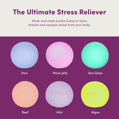 Speks Jumbo Gump Stress Ball – Ultra-Soft Squishy Memory Gel Fidget Toy (Mist)