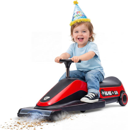 12V kids vacuum go kart electric ride on car with real suction for ages 3 and up