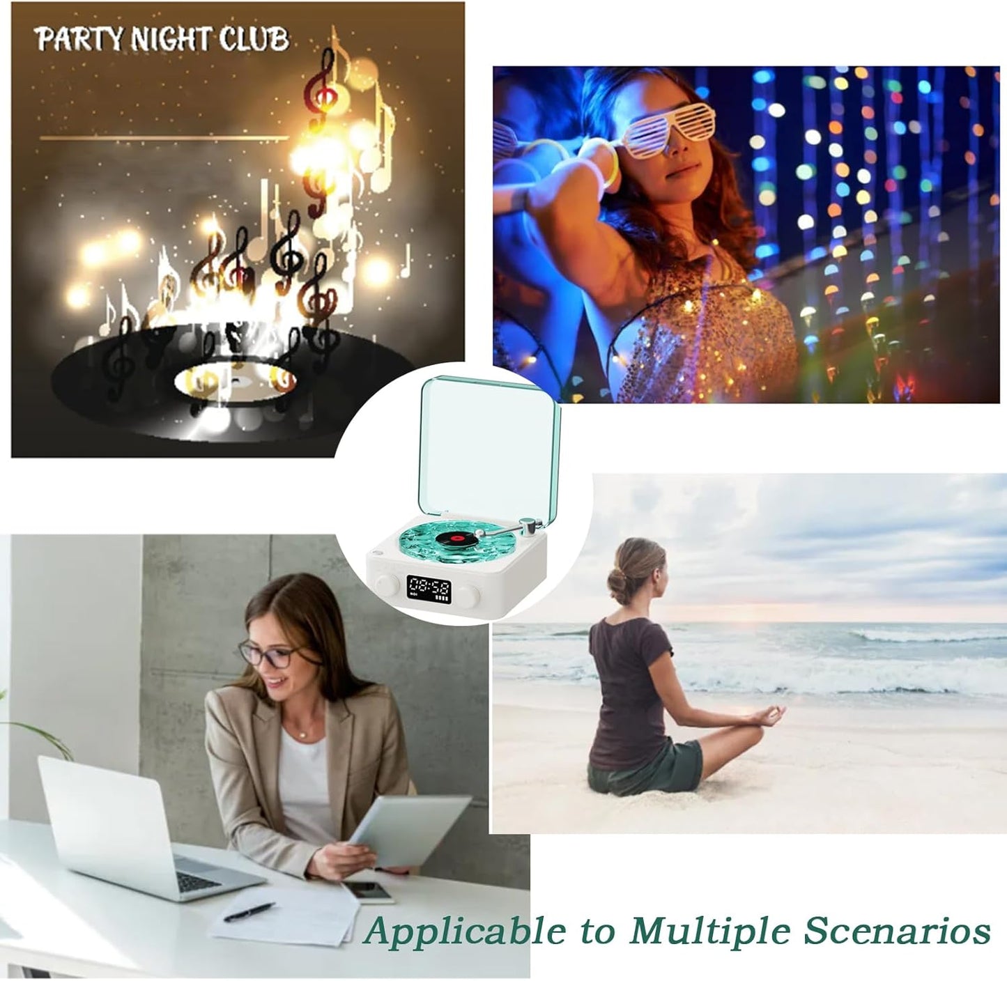 Bluetooth Speaker with Night Light – White Noise Sound Machine & Lamp