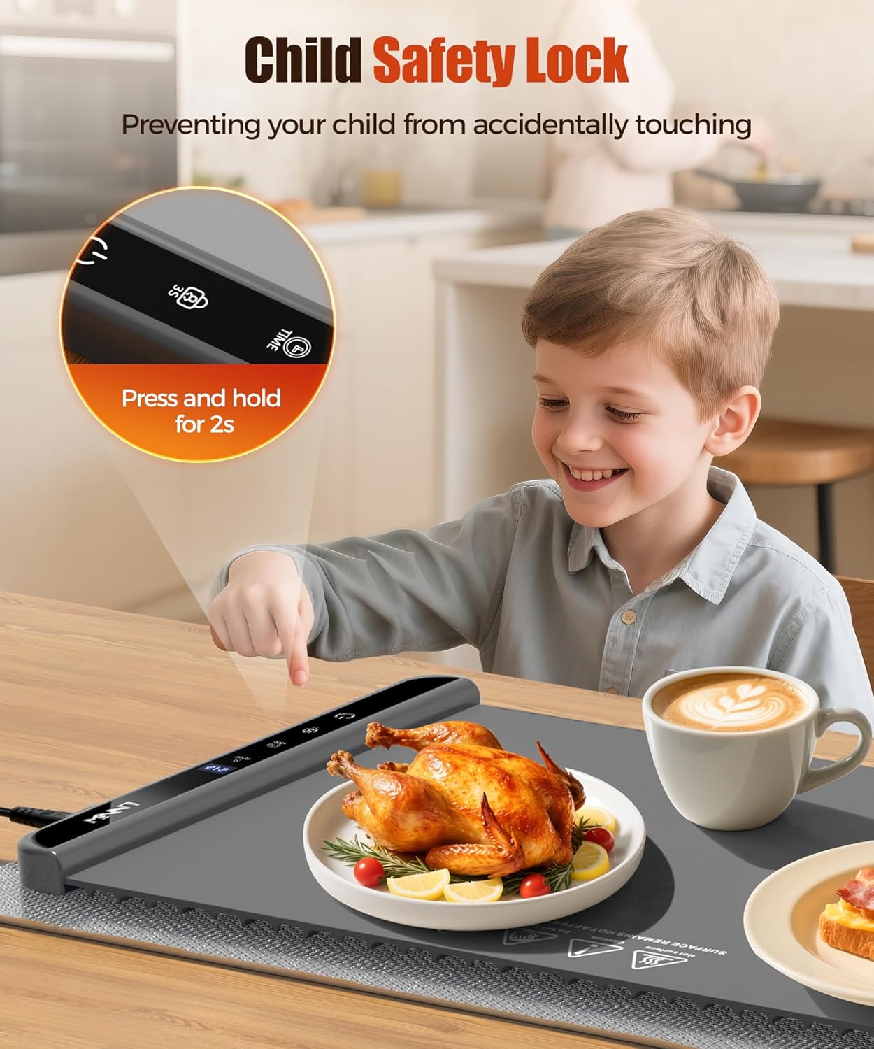 Electric Food Warming Mat – Warming Tray with Temperature Control & Timer