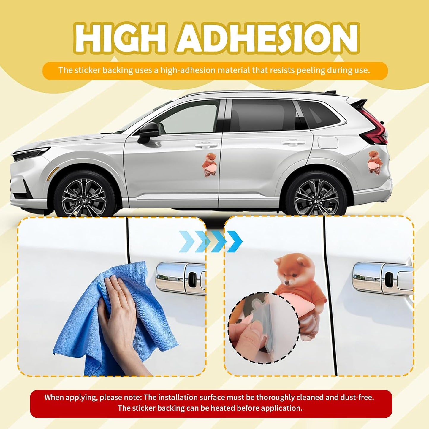 3D Squishy Belly Car Stickers - Soft Cute Animal Door Edge Guards, Stress Relief Decals for Car Protection