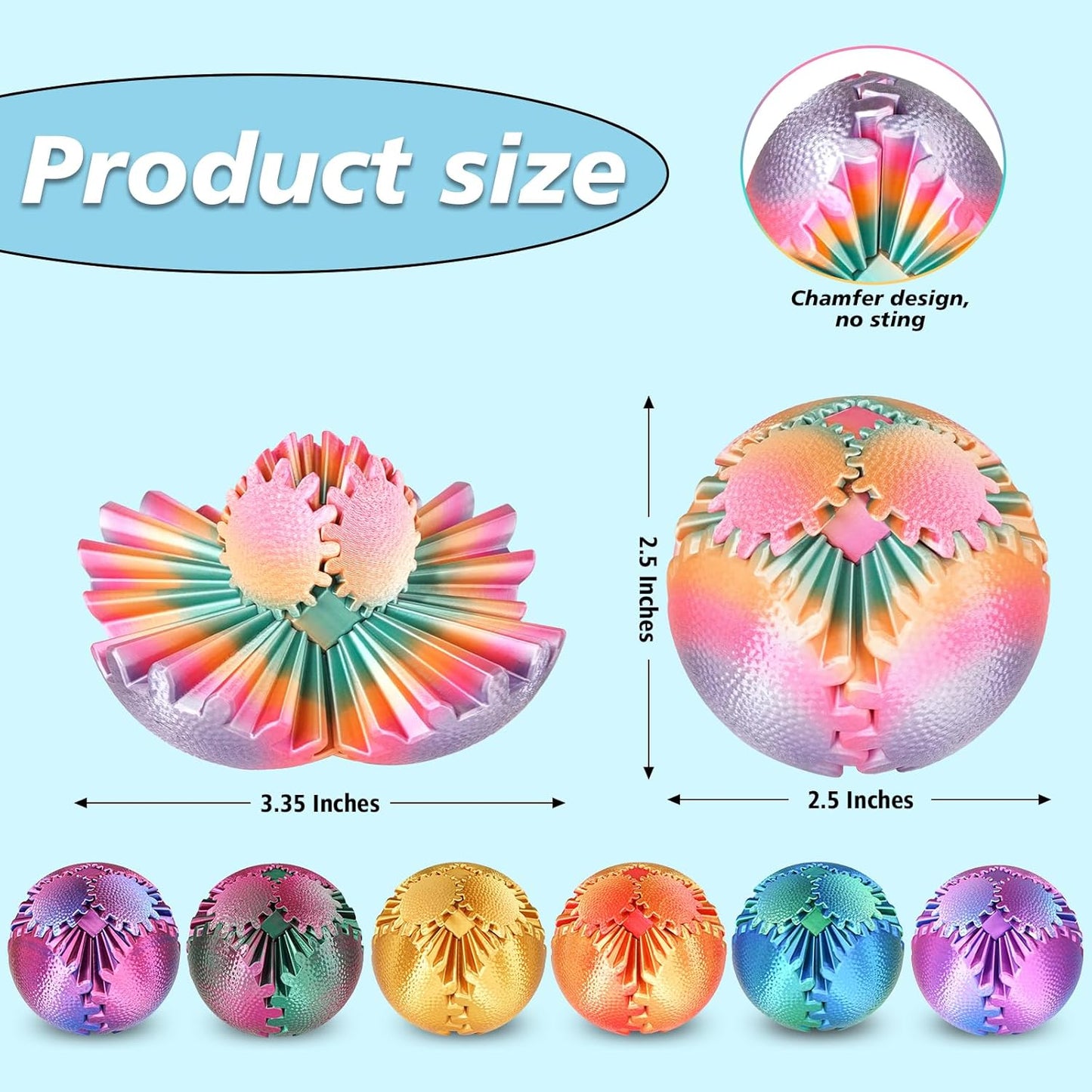 Gear Sphere Fidget Toy – 3D Printed Interlocking Gear Ball