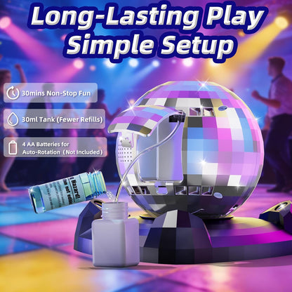 Automatic Disco Bubble Machine – 360° LED Bubble Blower Toy for Kids
