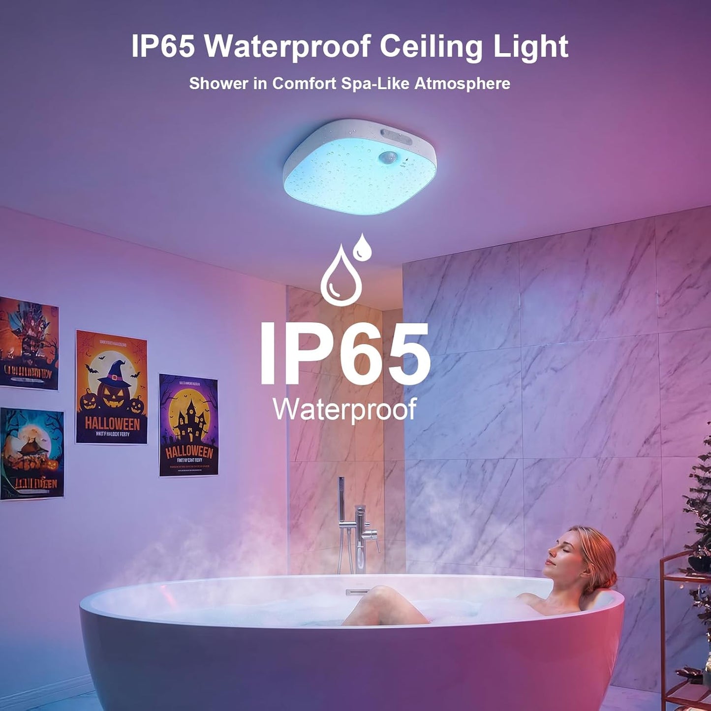 Motion Sensor LED Light – IP65 Waterproof RGB Rechargeable Lamp