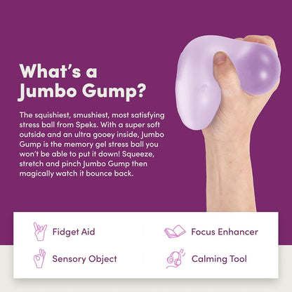 Speks Jumbo Gump Stress Ball – Ultra-Soft Squishy Memory Gel Fidget Toy (Mist)