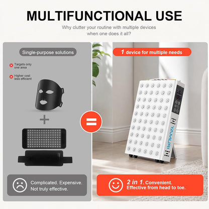 Red Light Therapy Panel – 660nm 850nm 60 LED Lamp with Timer & Stand