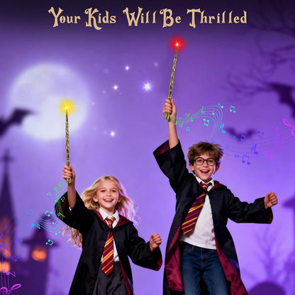 KingVows Light Up Magic Wand with Sound, 2 Pack - Golden