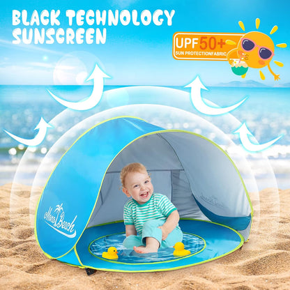Monobeach Baby Beach Tent – Pop Up Portable UV Sun Shade with Pool