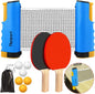 Portable Ping Pong Paddle Set – Retractable Table Tennis Net & 6 Balls