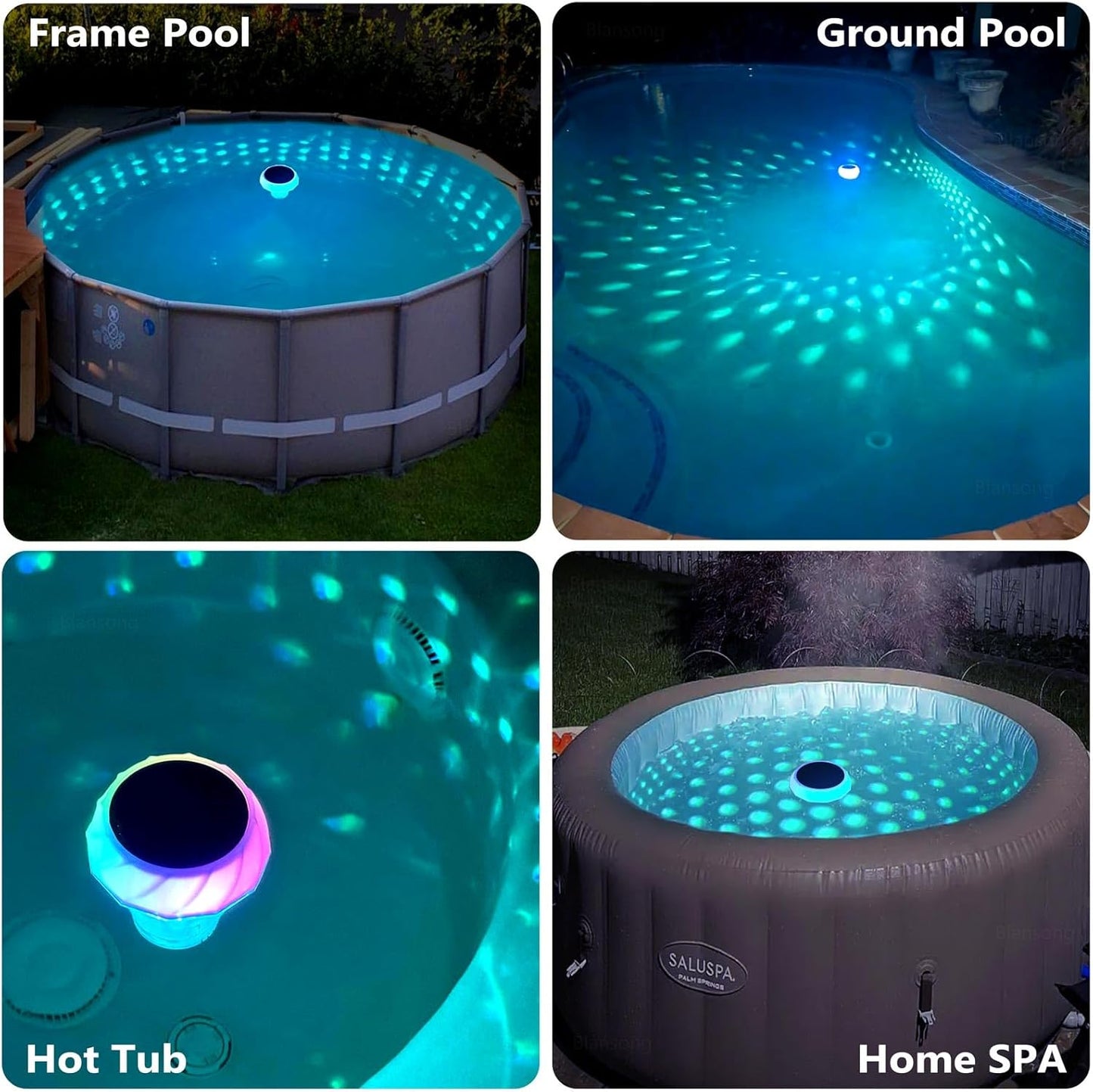 Solar Pool Chlorine Floater – Color Changing Dispenser with Remote & Timer