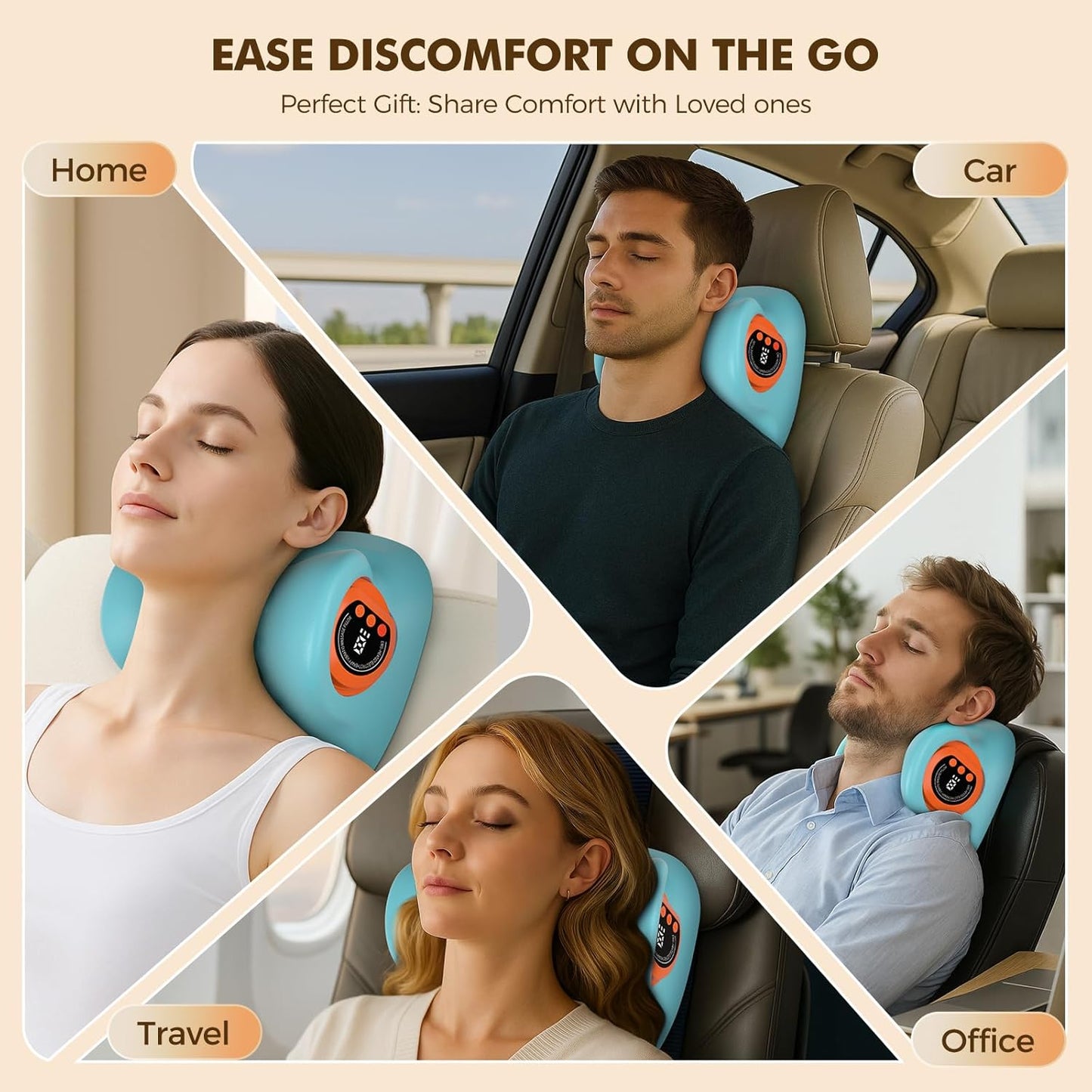 Neck Traction Massager – Portable Cervical Device with Heat & Vibration