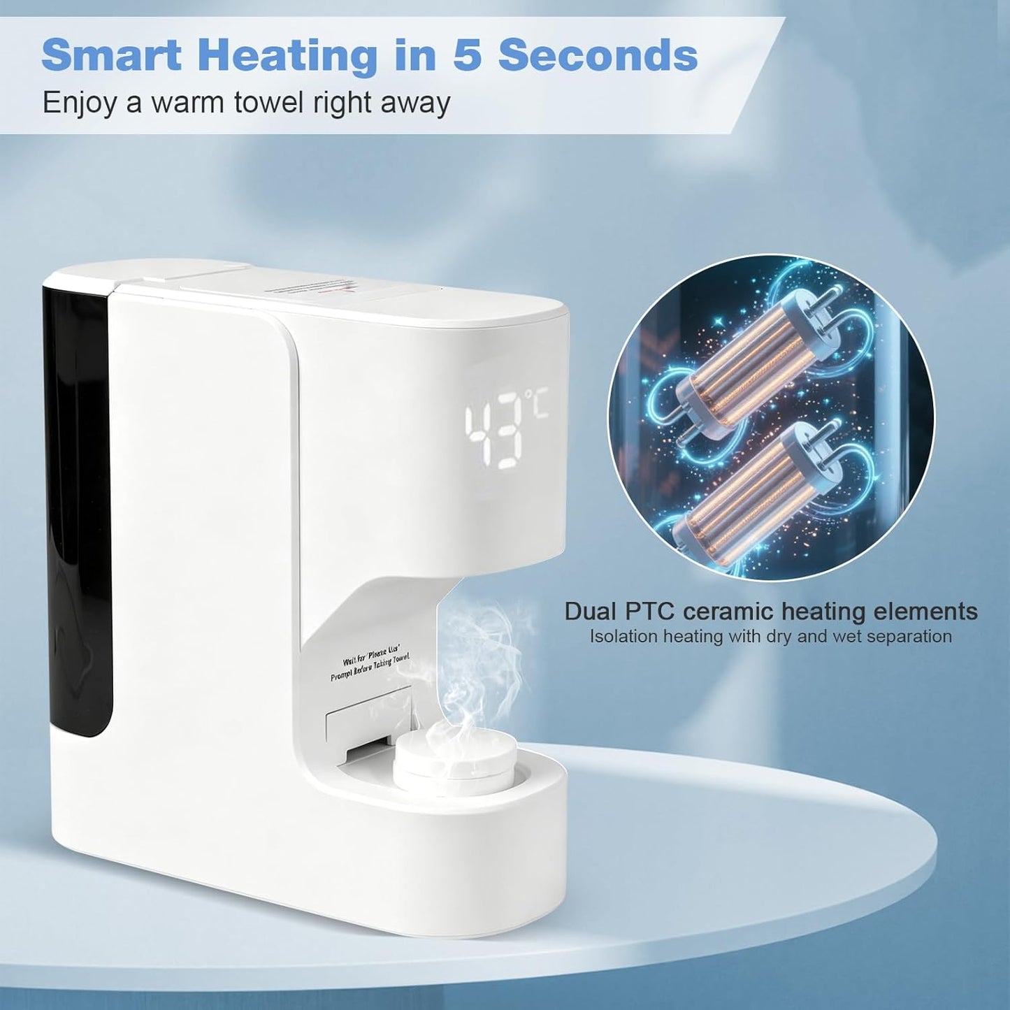 Hot Towel Warmer Dispenser - Automatic Facial Towel Heater for Spa, Skincare & Post-Workout, Fast Heating