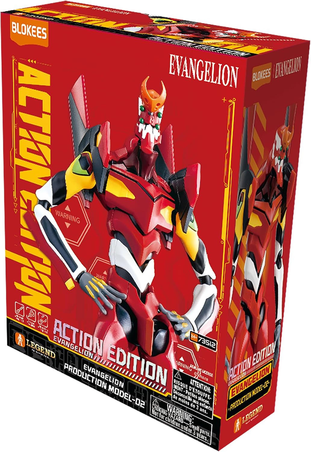 BLOKEES Evangelion Unit-02 17cm snap-assembly build kit action figure with weapons and stand