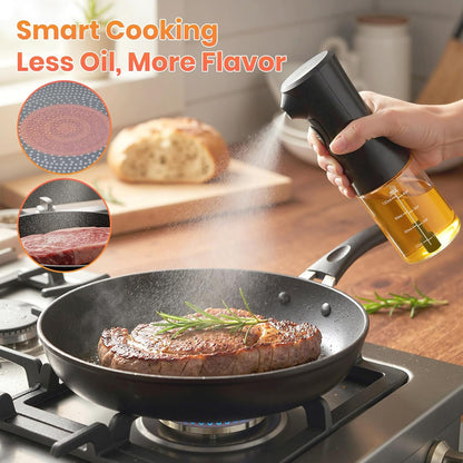 Electric Oil Sprayer 160ml - USB Rechargeable Olive Oil Mister for Air Fryer, Cooking & Grilling, Glass