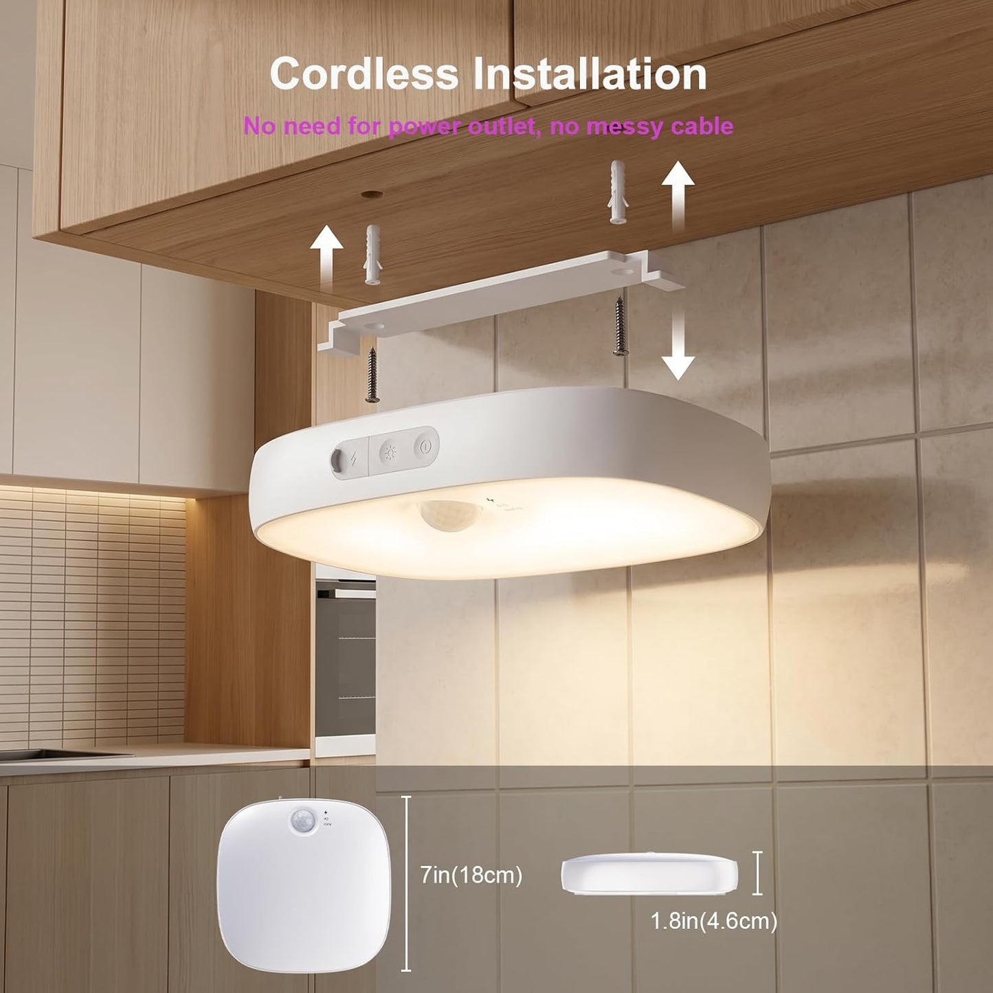 Motion Sensor LED Light – IP65 Waterproof RGB Rechargeable Lamp