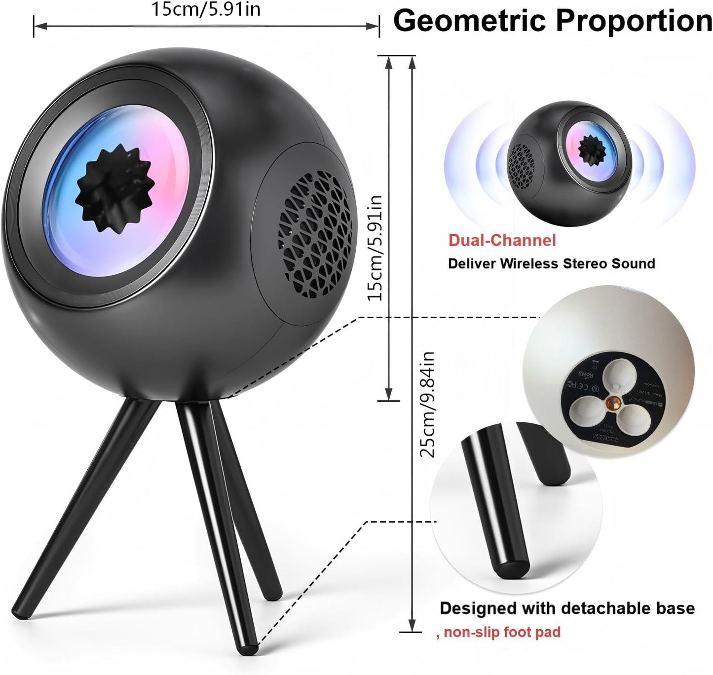 Dancing Ferrofluid Bluetooth Speaker - 30W Magnetic Fluid Audio Visualizer with RGB Light, Desk Toy