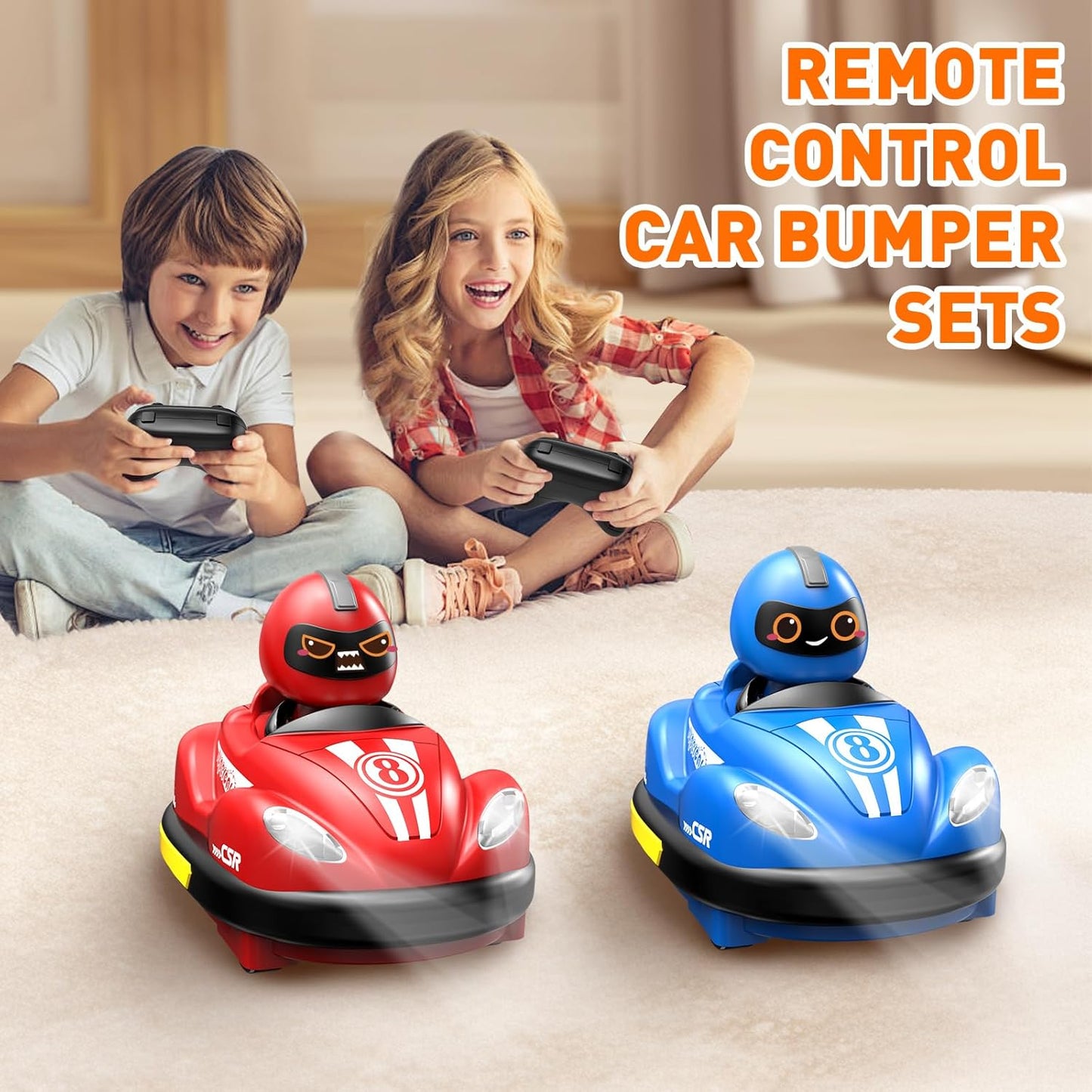 Mini RC Bumper Car with Light & Sound, 360° Rotating Toy