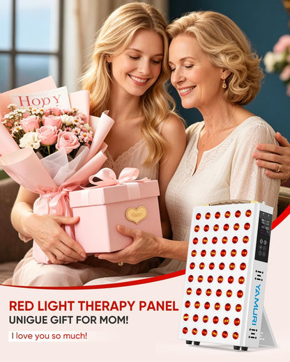 Red Light Therapy Panel – 660nm 850nm 60 LED Lamp with Timer & Stand