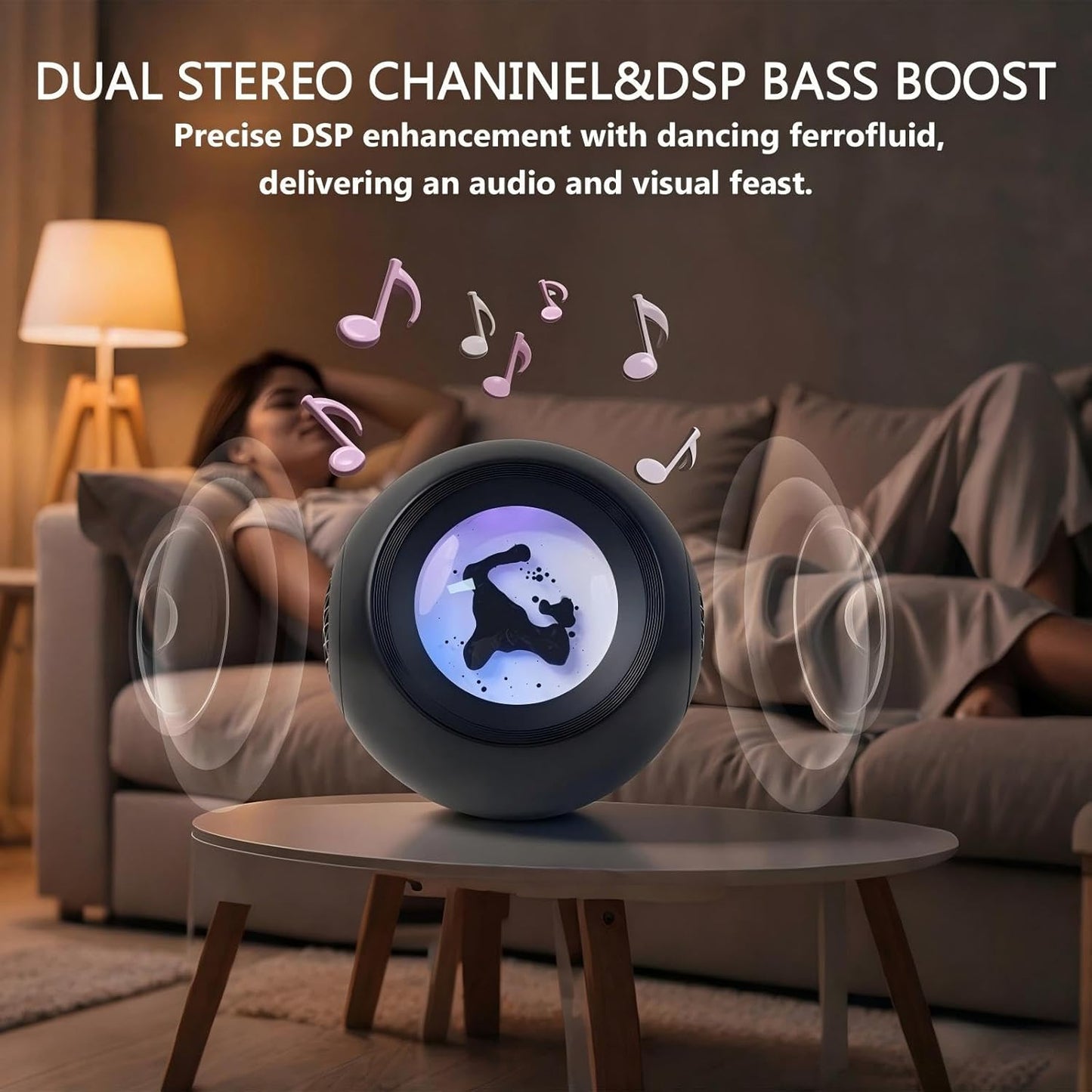 Dancing Ferrofluid Bluetooth Speaker - 30W Magnetic Fluid Audio Visualizer with RGB Light, Desk Toy