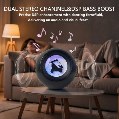 Dancing Ferrofluid Bluetooth Speaker - 30W Magnetic Fluid Audio Visualizer with RGB Light, Desk Toy