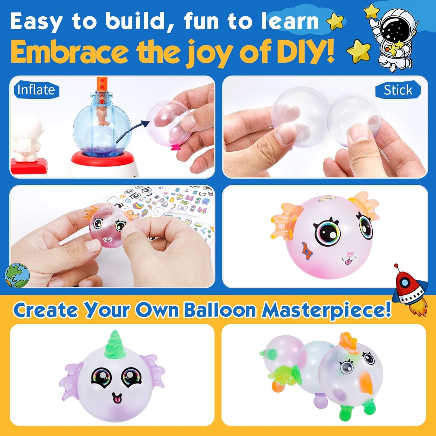 DIY Balloon Decoration Craft Kit for Kids – 195 Pcs Art Set Ages 3+