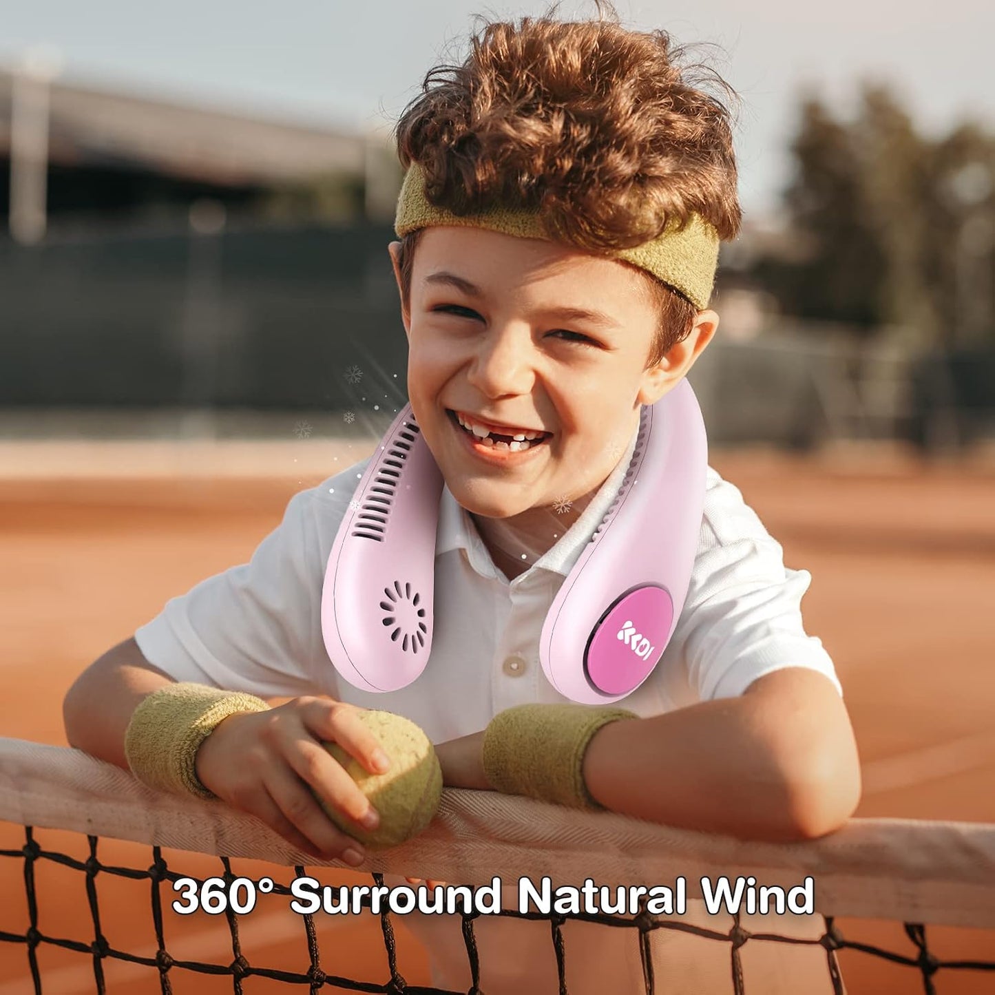Kids Neck Fan – Portable Bladeless Cooling Fan for Kids with 4 Speeds
