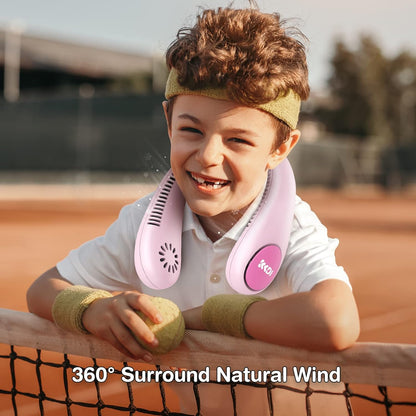 Kids Neck Fan – Portable Bladeless Cooling Fan for Kids with 4 Speeds