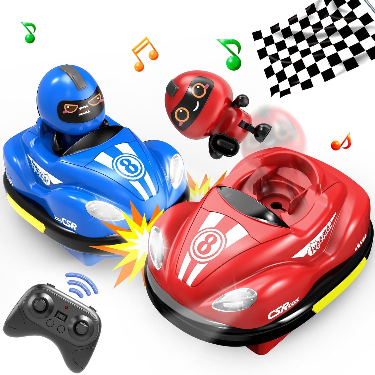Mini RC bumper car toy with light up body for kids
