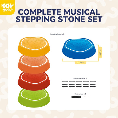 Light Up Musical Stepping Stones for Kids – 5 Pcs Balance & Sensory Toy, Ages 4-8