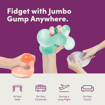 Speks Jumbo Gump Stress Ball – Ultra-Soft Squishy Memory Gel Fidget Toy (Mist)