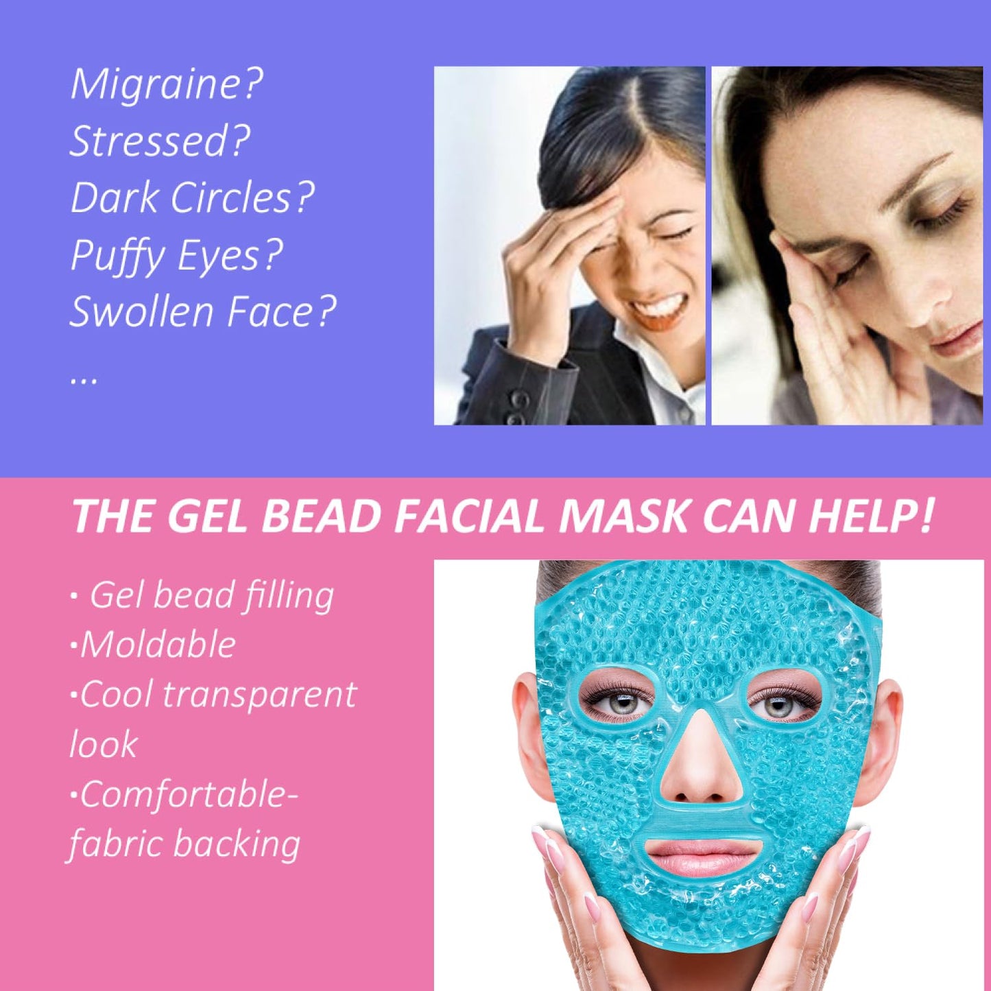 Hot & Cold Eye Gel Pack – Reusable Face Compress for Dry Eyes & Relief
