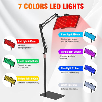 7-in-1 Red Light Therapy Lamp – Portable Infrared LED Device for Face & Body