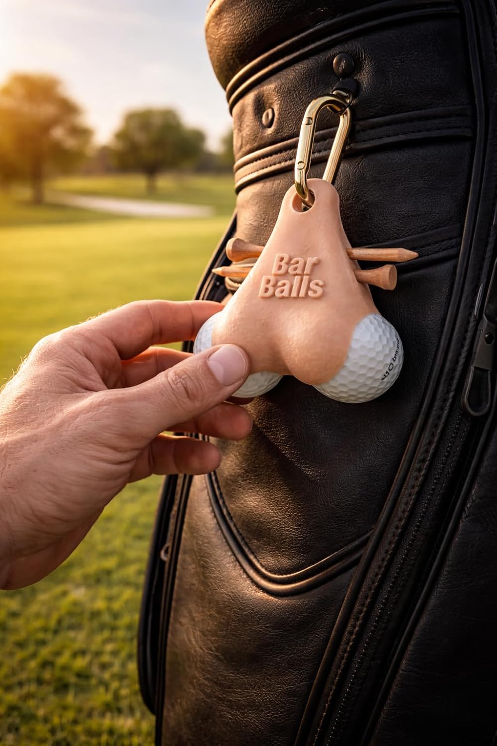 Novelty Golf Ball Holder – Funny Clip-On Ball & Tee Carrier for Golf Bag