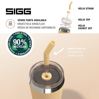SIGG Helia Insulated Travel Mug – Stainless Steel Tumbler with Glass Straw