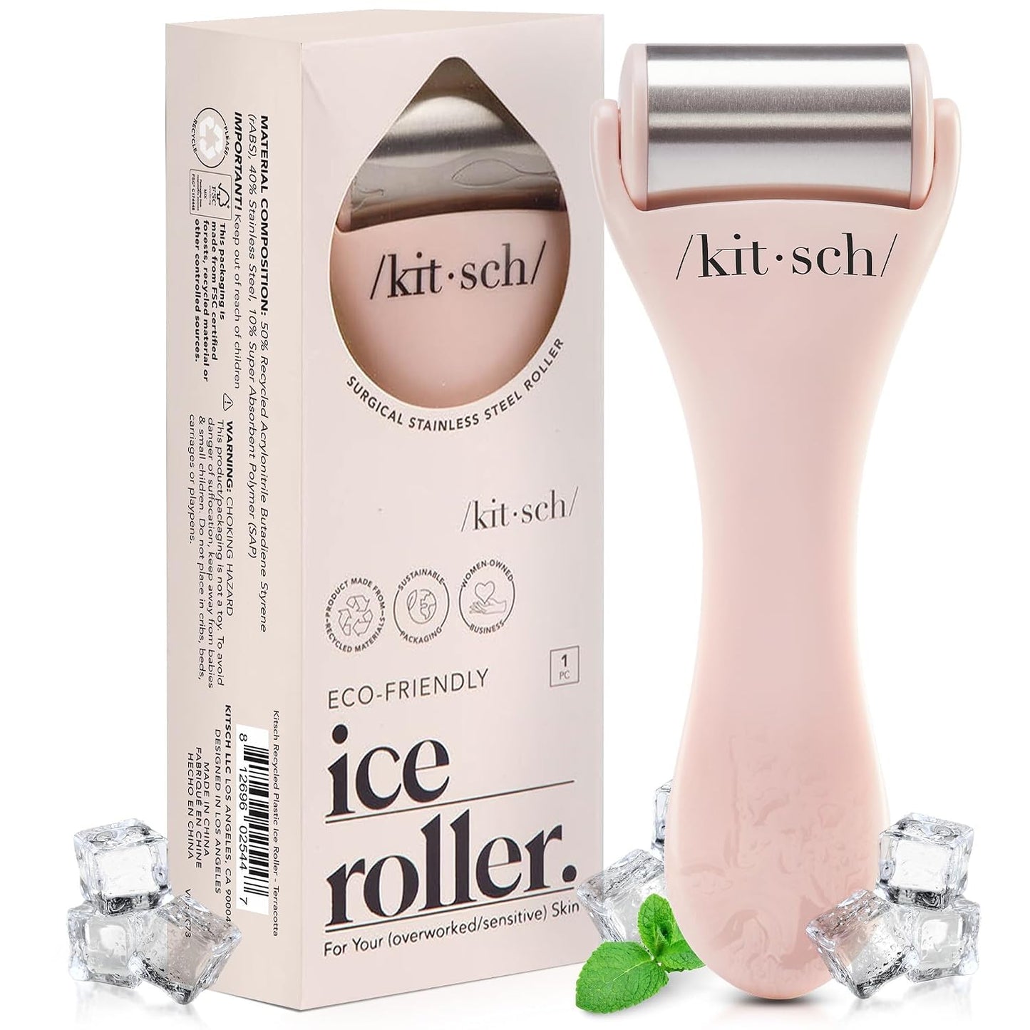 Kitsch Stainless Steel Ice Roller for Face – Cooling Facial & Eye Massager