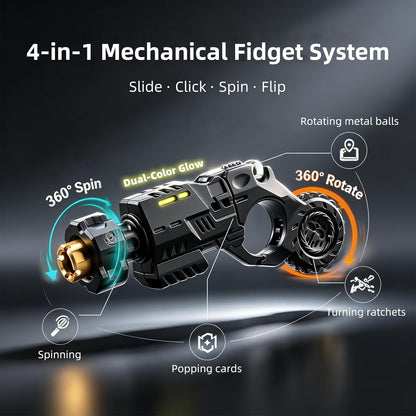 Metal Fidget Spinner Gun – EDC Alloy Stress Relief Fidget Toy for Adults