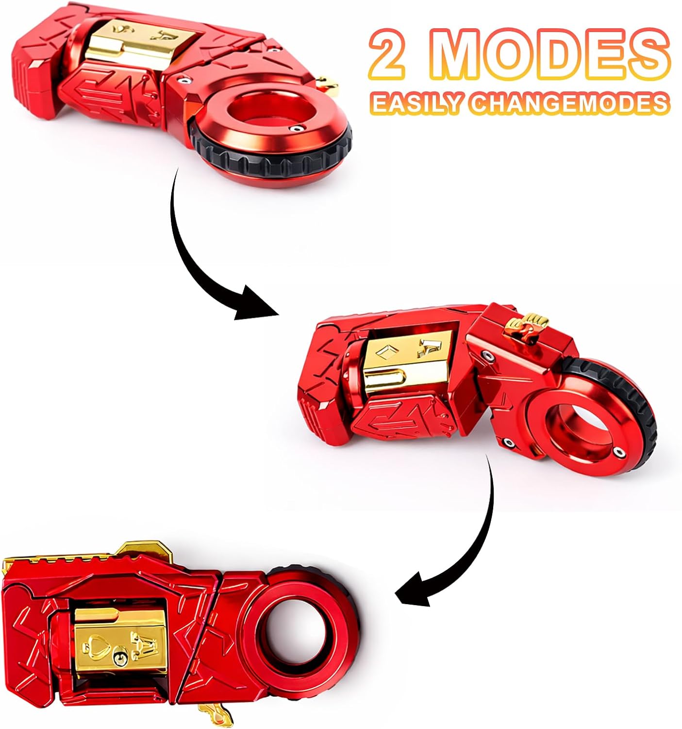 Metal Fidget Gun for Adults – EDC Stress Relief Spinner with Slider & Clicker