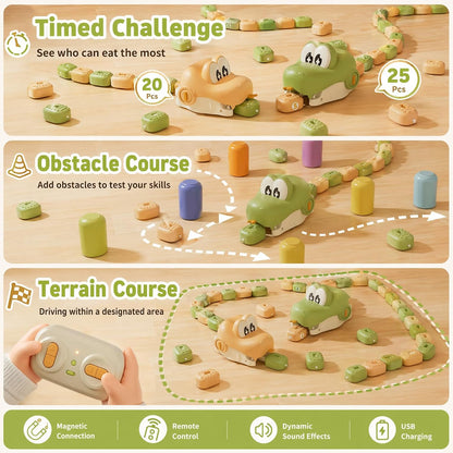 Remote Control Magnetic Snake Toy – Light-Up Eating Snake Game for Kids