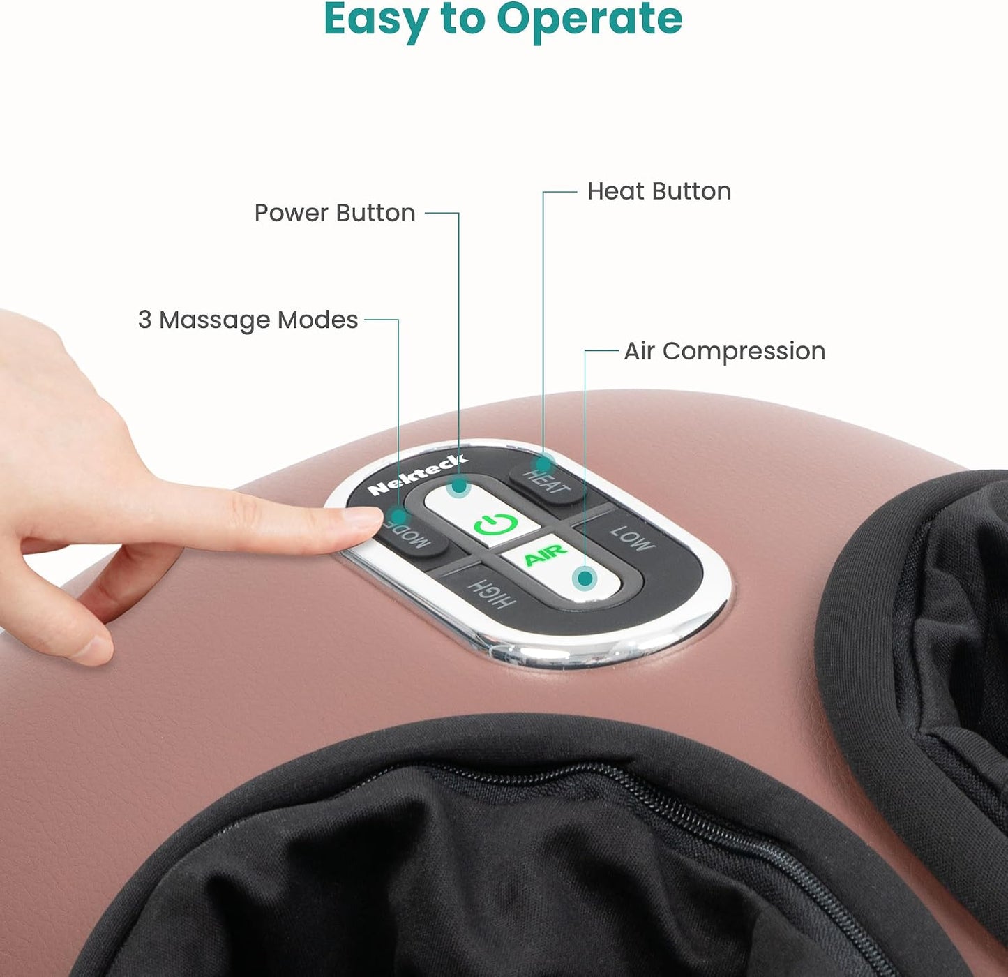 Nekteck Shiatsu Foot Massager – Deep Kneading with Heat & Air Compression