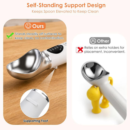 Electric Heated Ice Cream Scoop – Rechargeable Warming Scooper with LED