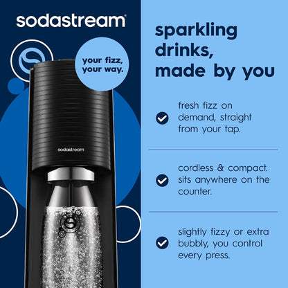 SodaStream TERRA Sparkling Water Maker Bundle – 2 CO2 Cylinders & 3 Bottles