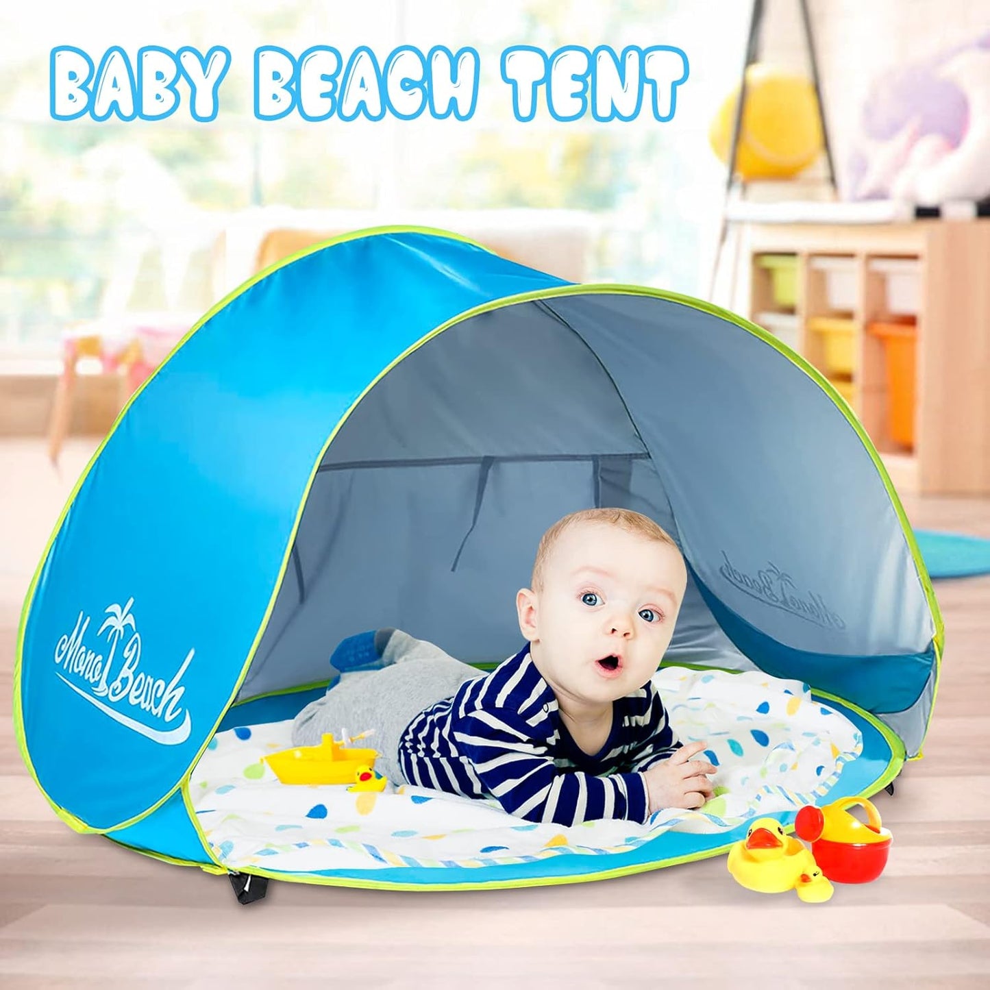 Monobeach Baby Beach Tent – Pop Up Portable UV Sun Shade with Pool