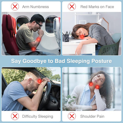 MoKo Inflatable Travel Neck Pillow – Ergonomic Airplane Pillow with Bag