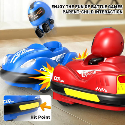Mini RC Bumper Car with Light & Sound, 360° Rotating Toy