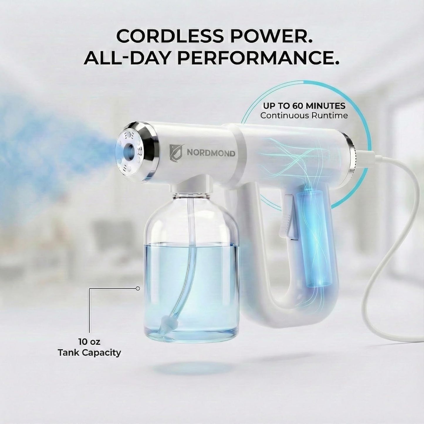 Cordless Electric Spray Mister – Rechargeable Handheld Cleaning Sprayer