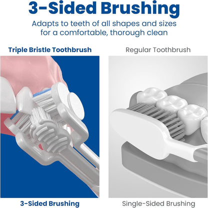 Triple Bristle Sonic Toothbrush – 3-Sided Rechargeable Electric Toothbrush