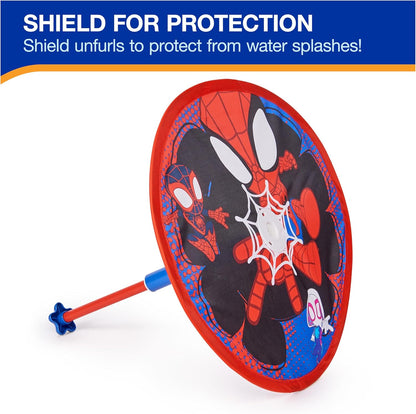 Spidey Aqua Shield Blaster with pop open shield for splash protection