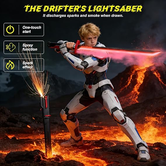 RGB LED Sparking Sword – Cyberpunk Light Up Saber with Sound & Mist