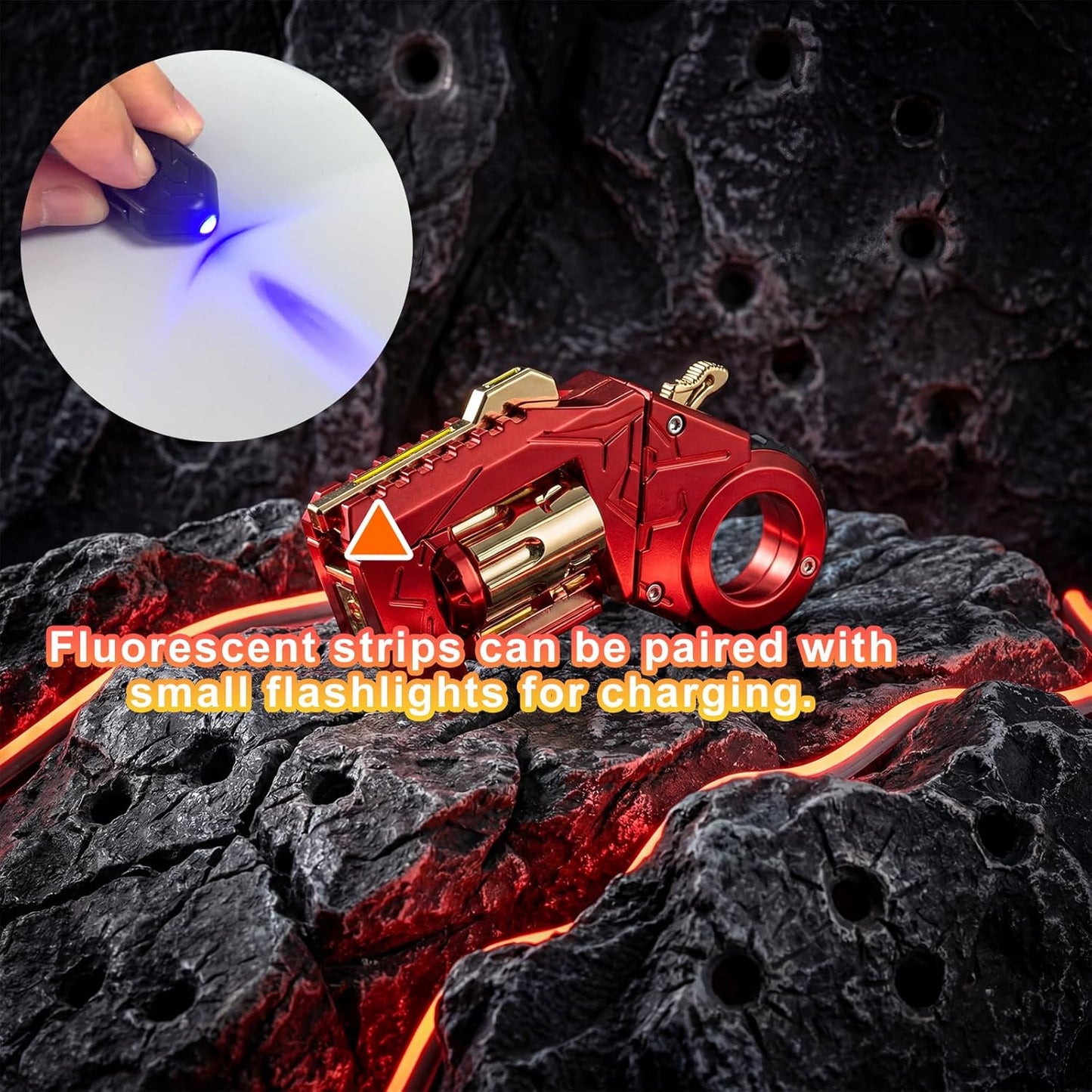 Metal Fidget Gun for Adults – EDC Stress Relief Spinner with Slider & Clicker